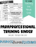 Paraprofessional Training Binder