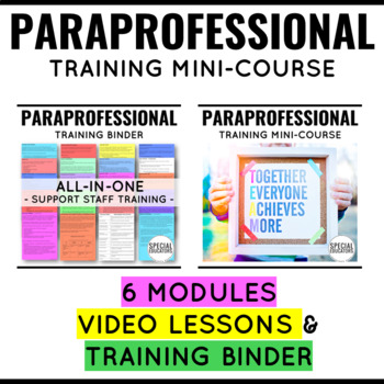 Preview of Paraprofessional Training Binder and Course