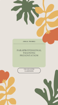 Preview of Paraprofessional Training: Google Slides Presentation