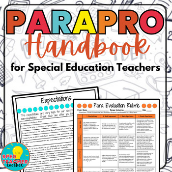 Preview of Paraprofessional Training Handbook- Special Education