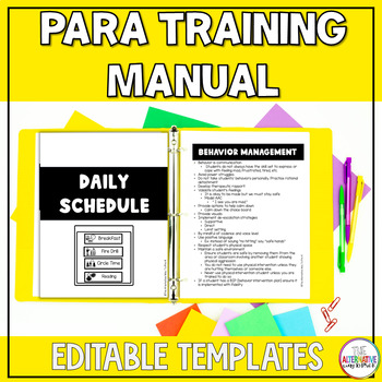 Preview of Paraprofessional Training Manual and Binder for Special Education