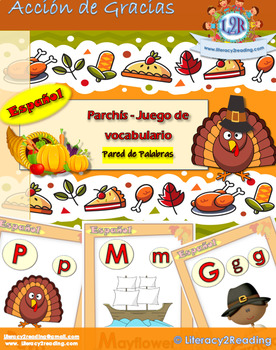 Preview of Parchis de Acción de Gracias - Thanksgiving ABC board game