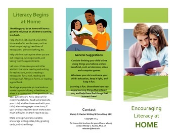 Preview of Parent Brochure: Encouraging Literacy at Home