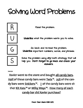 Parent Cheat Sheet--Problem Solving By Kelly Ashberger | Tpt