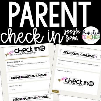 Preview of GOOGLE FORMS Parent Check In