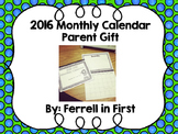 Parent Christmas Gift: 2016 Calendar