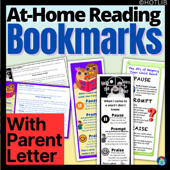 Preview of At-Home Reading Bookmarks & Parent Handout to Support Reading at Home / Library