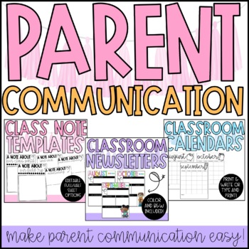 Preview of Parent Communication Bundle | Monthly Newsletters | Reminder Notes | Calendars