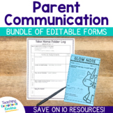 Parent Communication Editable Forms Bundle