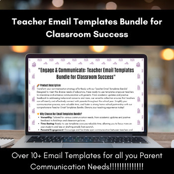 Preview of Parent Communication Email Templates for Busy High School Teachers