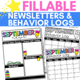 FILLABLE Behavior Calendars and Newsletters for Back to Sc