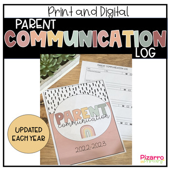 Preview of Parent Communication Log | Boho Rainbow | Teacher Binder & Digital Google Sheets