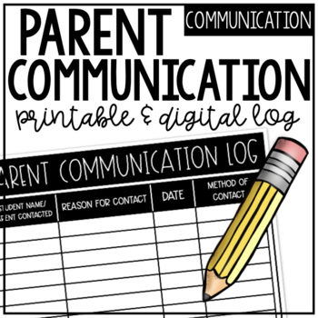 Preview of Parent Communication Log (Digital)