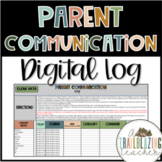 Parent Communication Log | Digital Google Sheets