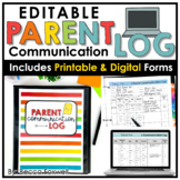 Parent Communication Log - EDITABLE | Printable & Digital Forms