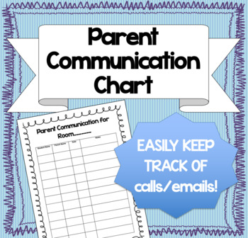 Preview of Parent Communication Chart