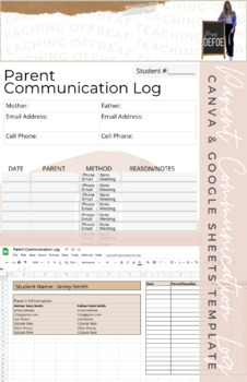 Preview of Parent Communication Log: Neutral