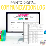 Parent Communication Log | Parent Contact Log | Contact Fo