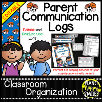Preview of Parent Communication Logs (EDITABLE) - Sports Theme