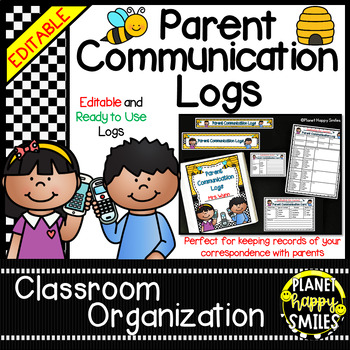 Preview of Parent Communication Logs (EDITABLE) - Bee Theme