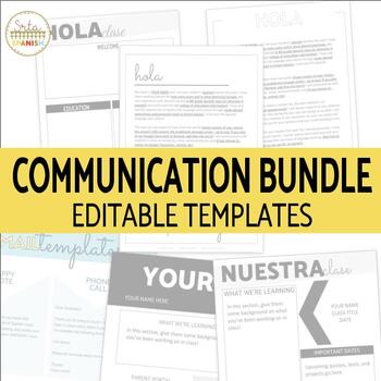 Preview of Parent Communication Newletter Email Template BUNDLE for Spanish Class
