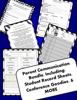 Preview of Parent Communication Packet Conferences/Contact Logs/Student Records