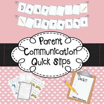 Preview of Parent Communication Quick Slips