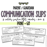 Parent Communication Slips | Sunshine Letters + Reminders + more!