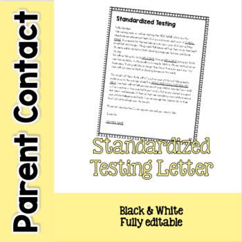 Preview of Parent Communication - Standardized Testing