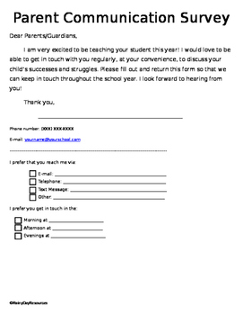 Parent Communication Survey - 