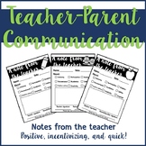 Parent Communication: Teacher Notes Home