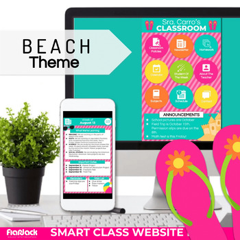 Preview of BEACH Parent Communication Google Slides Editable Smart Class App Website