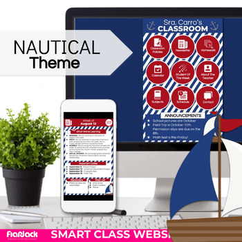 Preview of NAUTICAL Parent Communication Google Slides Editable Smart Class App Website