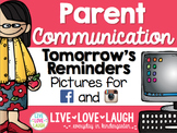 Parent Communication {Tomorrow's Reminders} {Facebook and 