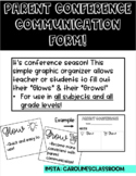Parent Conference Communication - Glow & Grow - All Subjec