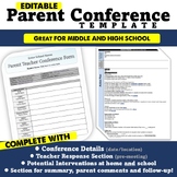Parent Conference Form- Editable