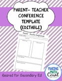Parent Conference Forms (Editable) (Secondary edition)