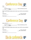 Parent Conference Notification in English & Spanish