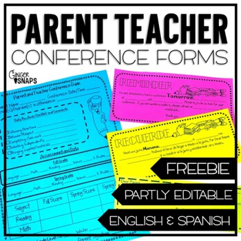 Preview of Parent Teacher Conference Forms - Editable