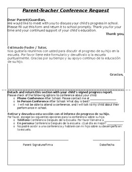 Parent Conference Request Form Spanish Translation Included By Dare To Math