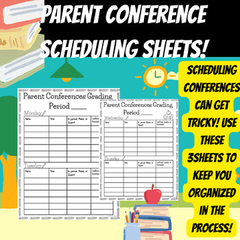 Preview of Parent Conference Scheduling Sheets
