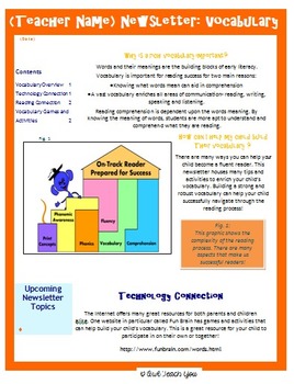 Preview of Parent Connections: Newsletter on Vocabulary