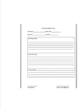 Preview of Parent Consultation Form