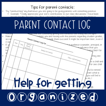 [FREEBIE] Parent Contact Log