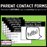 Parent Contact Forms (Editable)