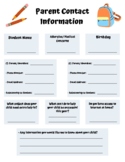 Parent Contact Information Form