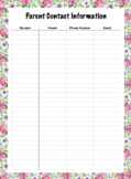 Parent Contact Information (Free Printable)