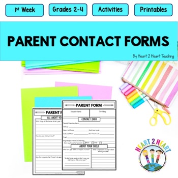 Preview of Parent Contact Information Sheet and Back to School Parent Survey