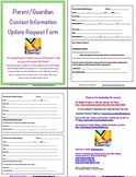 Parent Contact Information Update Request Form to Send Home