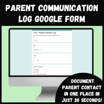 Preview of Parent Contact Log - Google Form